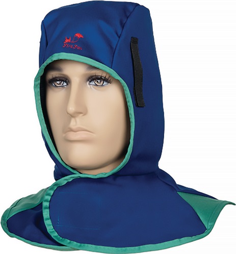 Schweißerhaube m.Klettverschluss blau EN ISO 11611:2015 Kl.1/A1+A2 WELDAS