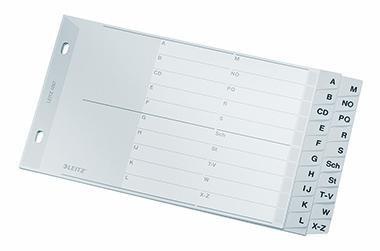 Leitz Register 12670000 DIN A5 quer A-Z 20Bl. PP grau