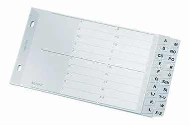 Leitz Register 12670000 DIN A5 quer A-Z 20Bl. PP grau