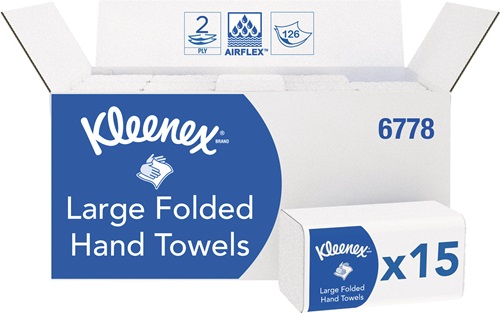 Falttuch KLEENEX® 6778 2-lag.weiß L.ca.320 mmxB.ca.215mm 15 Pk.x124 Tü.=1860 Tü.