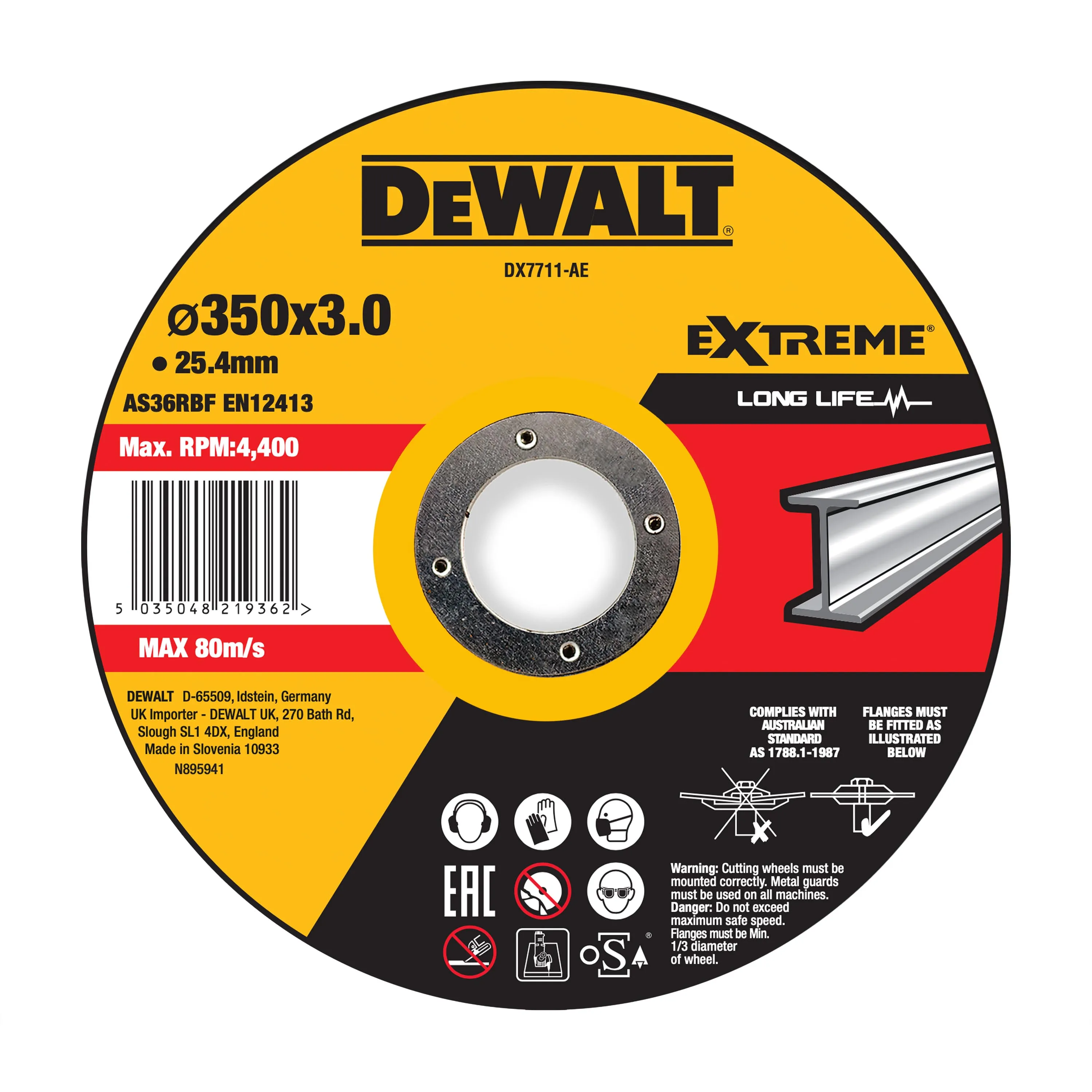 DEWALT DX7711-AE Trennscheibe 350x3x25,4 mm Metall