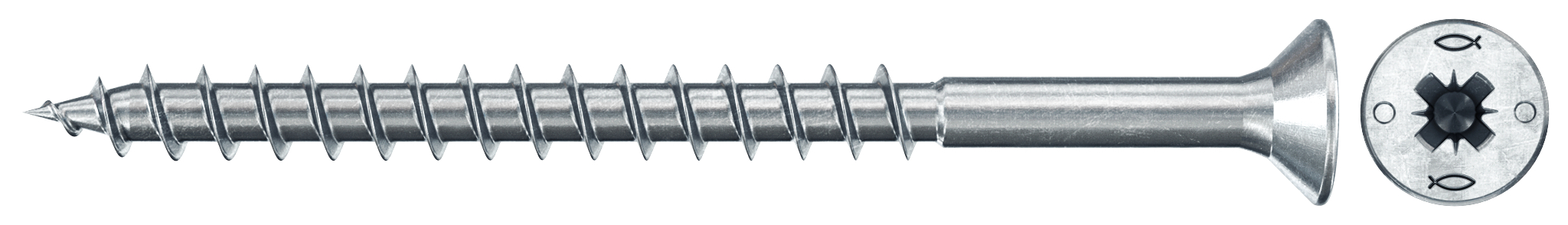 fischer PowerFast FPF II CZP 3,0 x 35 BC 100 Senkkopf mit Kreuzschlitz PZ Teilgewinde galvanisch verzinkt, blau passiviert