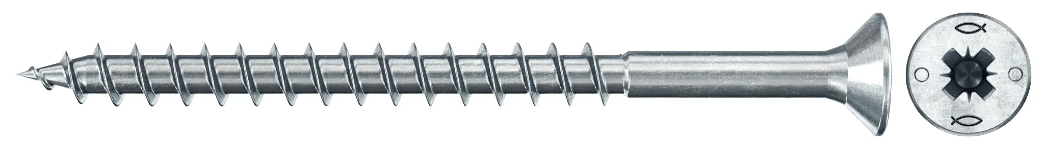 fischer PowerFast FPF II CZP 3,0 x 35 BC 1000 Senkkopf mit Kreuzschlitz PZ Teilgewinde galvanisch verzinkt, blau passiviert