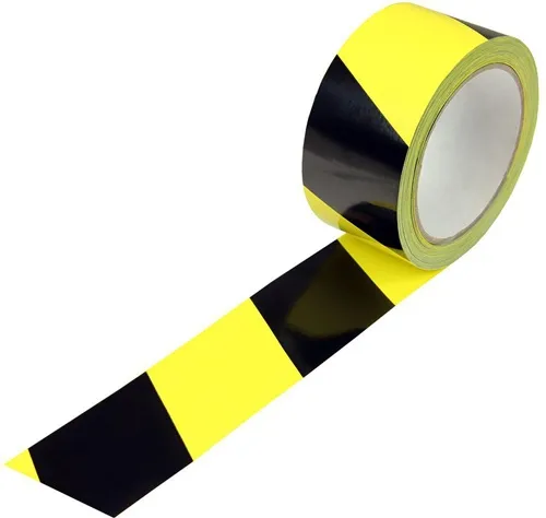 Kennzeichnungsband Breite 50mm Länge 66m Stärke 52µ PVC gelb/schwar TRANSPAK