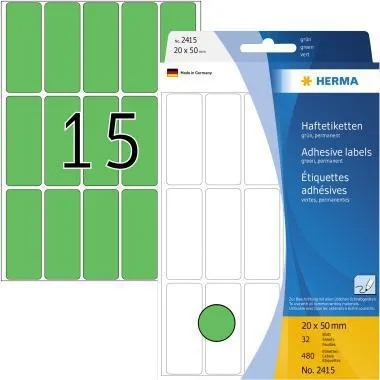 HERMA Vielzwecketikett 2415 20x50mm grün 480 St./Pack.