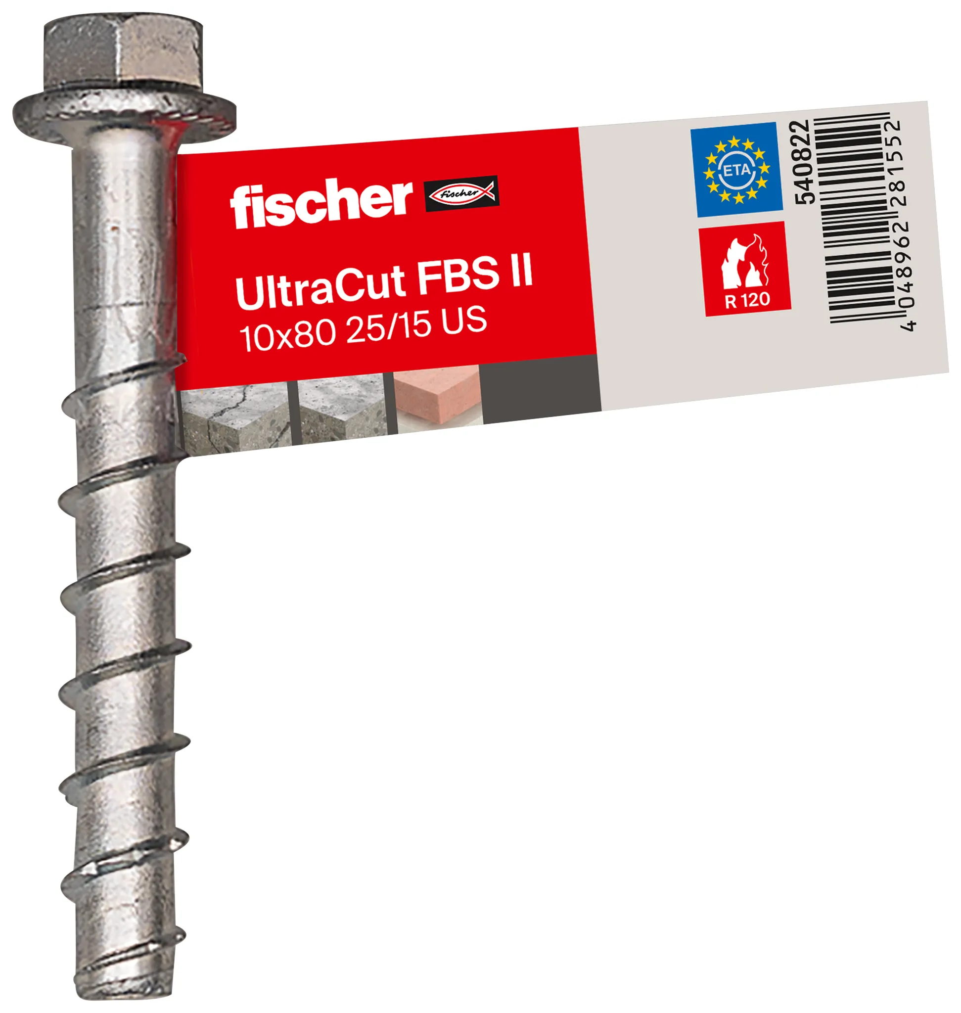 fischer UltraCut FBS II 10 x 80 25/15 US E Sechskant mit U-Scheibe