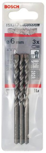 Bosch Betonbohrer Silver Percussion CYL-3 D.6mm L.100mm Schaft-D.5,5mm 3St.