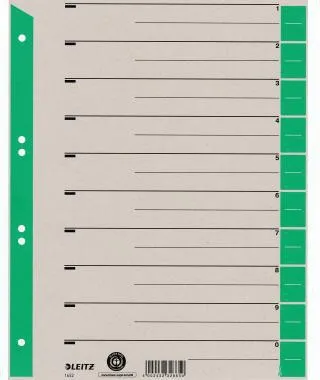 Leitz Trennblatt 16520055 DIN A4 230g Karton grün 100 St./Pack.