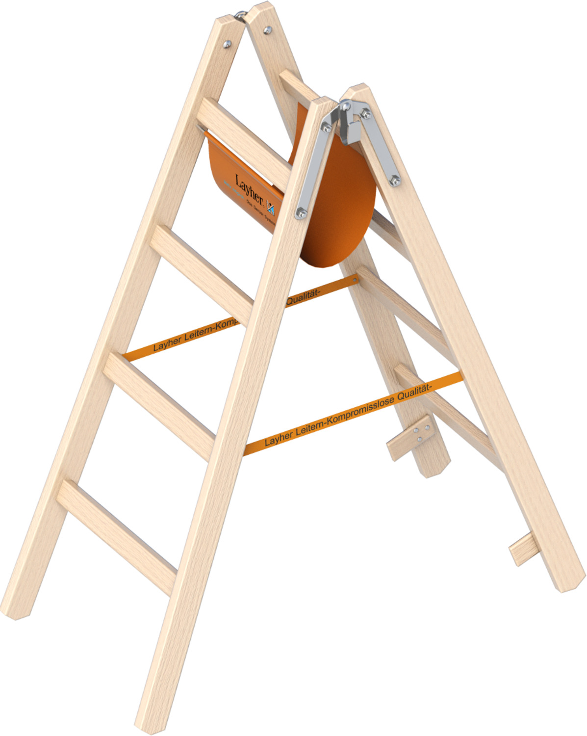 Layher Holzstehleiter 1038 2x4 Sprossen
