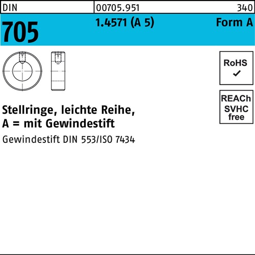 Stellring DIN 705 Gewindestift A 60x 90x 20 A 5 leichte Reihe 1 Stück