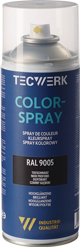 Colorspray tiefschwarz hochglänzend RAL 9005 400ml Spraydose TECWERK