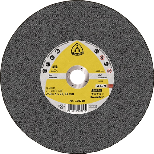 Trennscheibe A 46 N Supra Aluminium Bohrung 22,23 mm KLINGSPOR