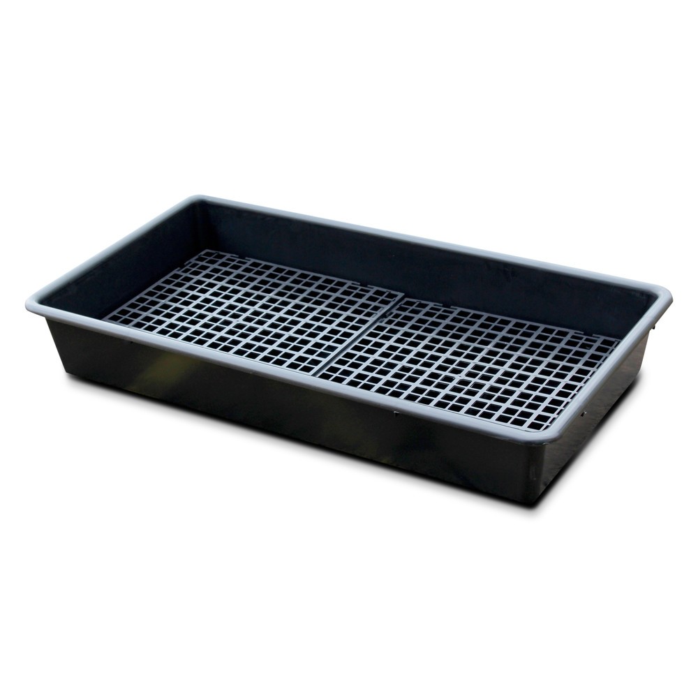 Steinbock® Kleingebindewanne aus PE, inkl. PE-Gitterrost, Auffangvolumen 64,5 l