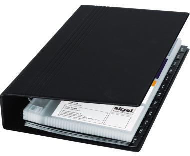 SIGEL Visitenkartenringbuch VZ300 max. 200Karten 25Hüllen schwarz