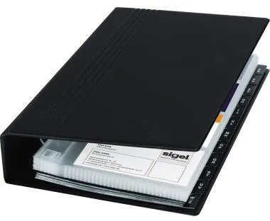 SIGEL Visitenkartenringbuch VZ300 max. 200Karten 25Hüllen schwarz