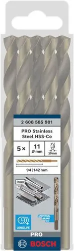 Bosch Metallbohrer PRO Stainless Steel Arbeits-L.94mm D.11mm L.142mm 5St.