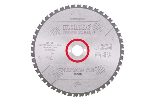 Kreissägeblatt precision cut wood professional D254xB2,4xBohrung30mm 48Z. WZ