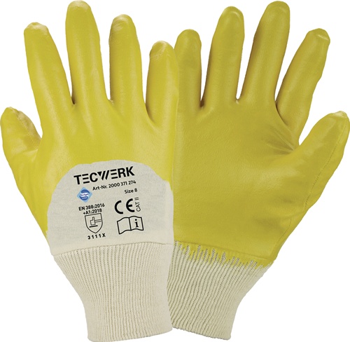 Handschuhe Ems Gr.8 gelb besonders hochwertige Nitrilbeschichtung TW