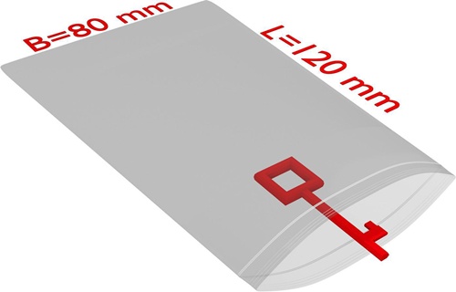 Druckverschlussbeutel Maße 80x120mm Stärke 90µ PE transparent TRANSPAK