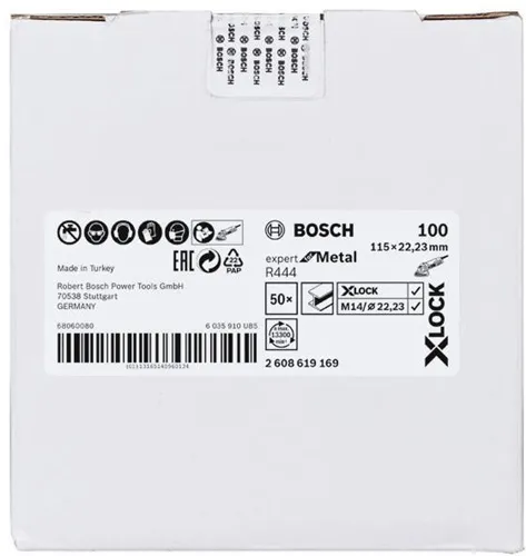Bosch Fiberschleifscheibe X-LOCK R444 Expert for Metal D.115mm Körnung 100