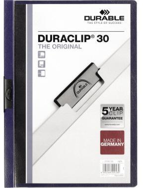 DURABLE Klemmmappe DURACLIP 30 220028 DIN A4 Hartfolie nachtblau