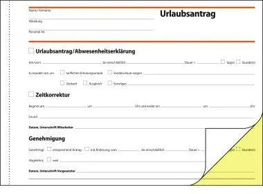 SIGEL Urlaubsantrag SD045 DIN A5 +Durchschlag 2x40Blatt