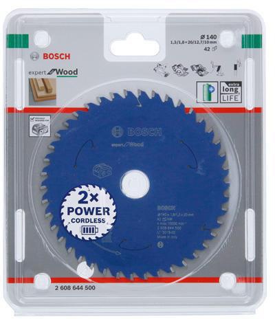 Bosch Kreissägeblatt Expert for Wood D.140mm Bohrung 20mm 42Zähne WZ 
