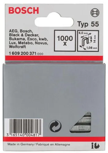 Bosch Schmalrückenklammer Typ 55 B.6mm Dicke 1,08mm L.14mm1000er Pack
