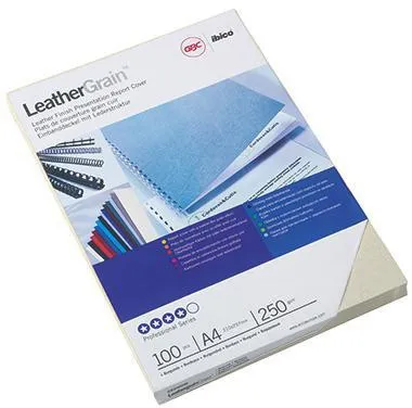GBC Einbanddeckel LeatherGrain CE040070 DIN A4 weiß 100 St./Pack.