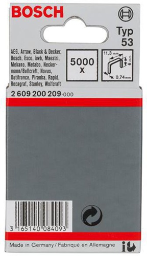 Bosch Feindrahtklammer Typ 53 BxL 11,4x6mm Dicke 0,74mm 5000er Pack