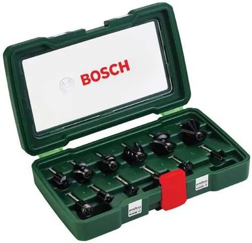 Bosch Fräser-Set HM 12tlg. Schaft-D. 1/4Zoll G.0,73kg