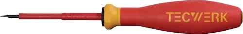 TECWERK Schraubendreher Schneiden-B.3mm Klingen-L.100mm VDE isol.