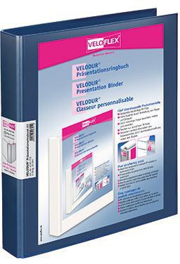 Veloflex Präsentationsringbuch VELODUR 4143150 A4 4-Rg 25mm blau