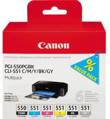 Canon Tintenpatrone 6496B005 PGI550/CLI551 6 St./Pack.