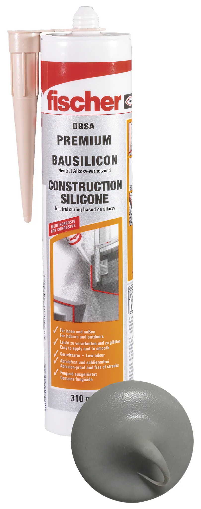 fischer Bausilicon Construction Pro SI (DBSA) betongrau 310 ml