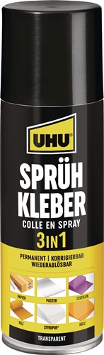 Sprühkleber 3 in 1 leicht gelblich 200 ml Spraydose UHU