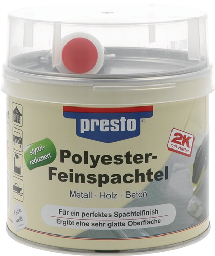2K-Feinspachtel weiß,Härter rot 1000g Dose PRESTO