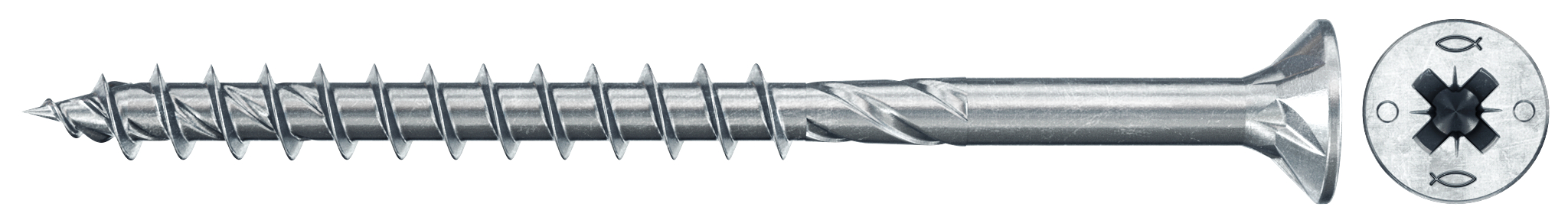 fischer PowerFast FPF II CZP 4,5 x 80 BC 50 Senkkopf mit Kreuzschlitz PZ Teilgewinde galvanisch verzinkt, blau passiviert