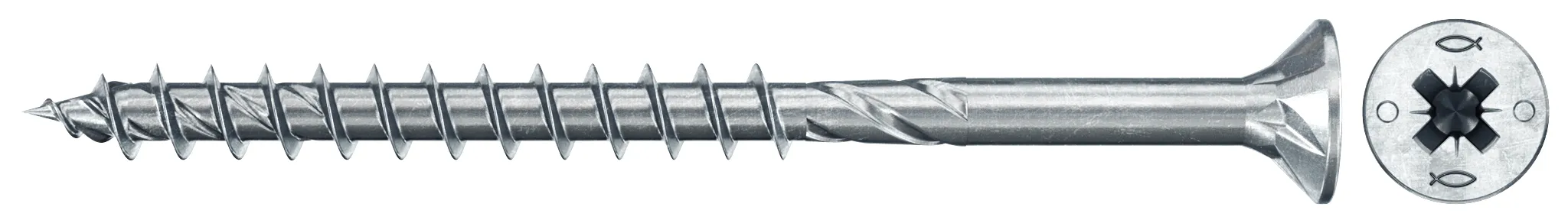 fischer PowerFast FPF II CZP 4,5 x 70 BC 500 Senkkopf mit Kreuzschlitz PZ Teilgewinde galvanisch verzinkt, blau passiviert