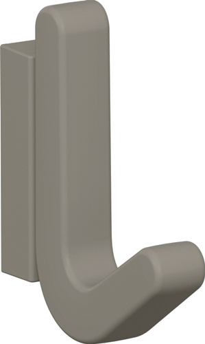 Einzelhaken Ser.477 matt,elastisch Ku.(TPU) 95 felsgrau H.68mm HEWI