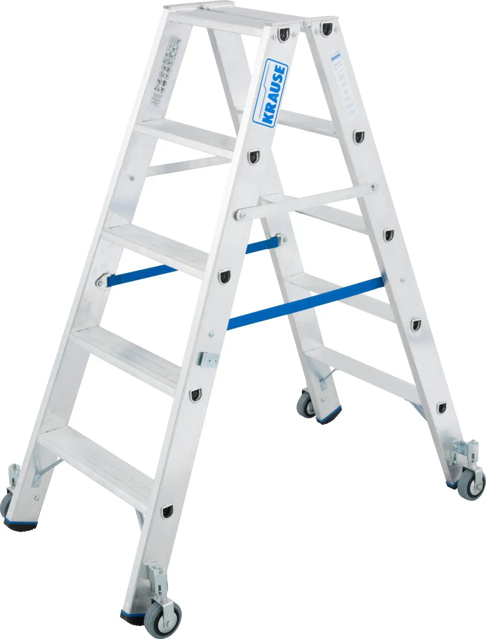 Krause STABILO Stufen-DoppelLeiter fahrbar 2x5 Stufen