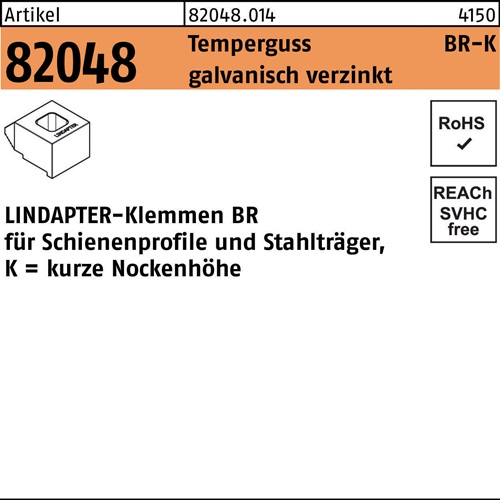 Klemme R 82048 GTW 40 BR 16/6,0 Temperguss galv.verz. 1St. LINDAPTER