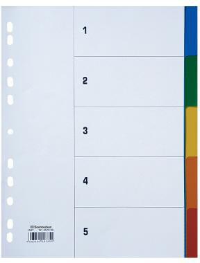 Soennecken Register 1527 DIN A4 blanko volle Höhe 5tlg. PP farbig