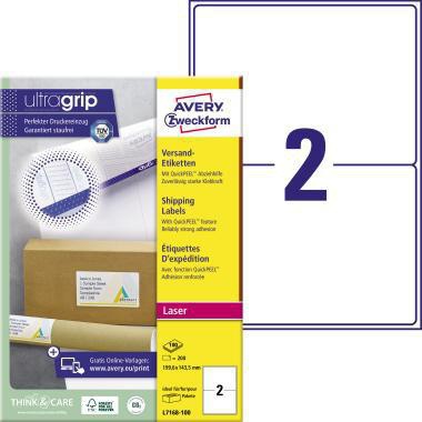 Avery Zweckform Adressetikett QuickPEEL L7168-100 ws 200 St./Pa