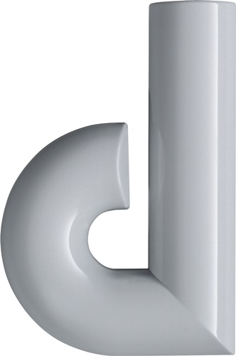 Hausnummer Buchstabe d Spezial-Polyamid 99 reinweiß 134,4mm D.33mm HEWI