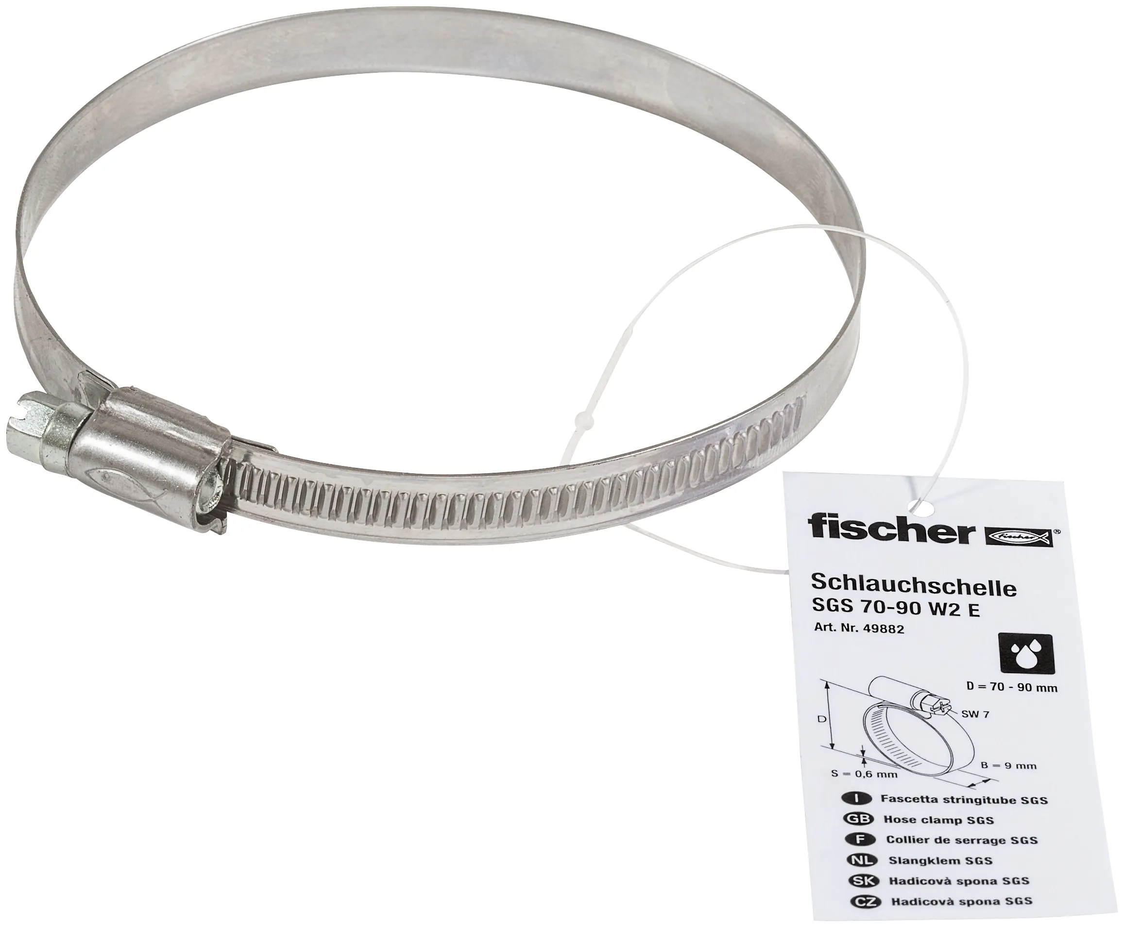 fischer Schlauchschelle SGS 70 - 90 W2 Einzelpreisauszeichnung