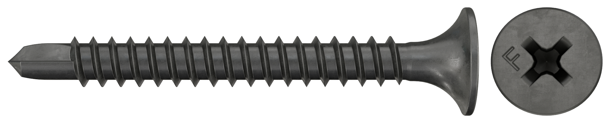 fischer Schnellbauschraube 3,5 x 25, Trompetenkopf, Feingewinde, Kreuzschlitz PH, schwarz phosphatiert