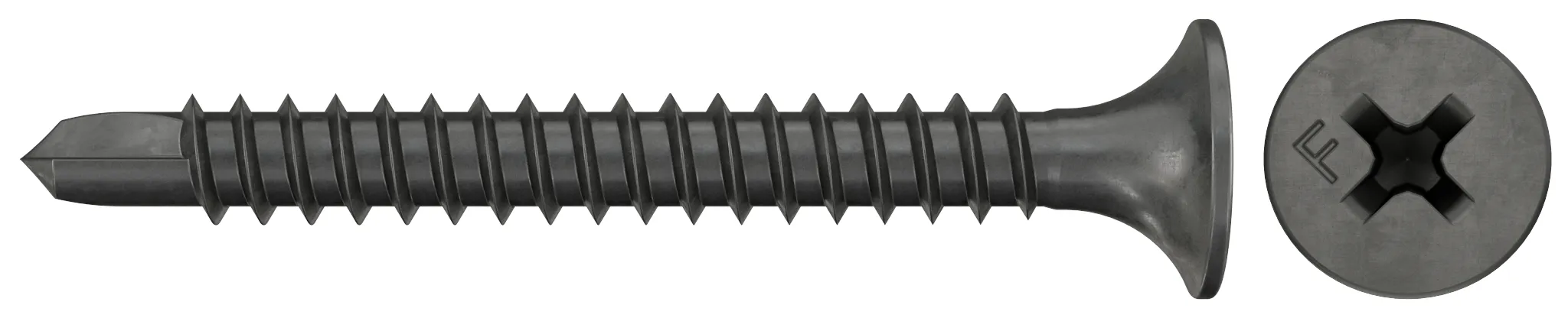fischer Schnellbauschraube 3,5 x 25, Trompetenkopf, Feingewinde, Kreuzschlitz PH, schwarz phosphatiert