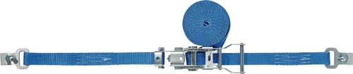 Zurrgurt DIN12195-2 L.4m B.25mm m.Ratsche+Flachhaken m.Sicherung LC U 1500daN TW