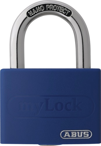 Zylindervorhangschloss T65AL/40 blau Lock-Tag Schlossk.-B.43mm Alu.versch.-schl.